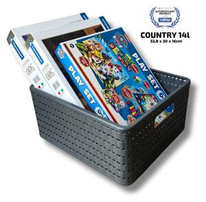 Rotho Úložný box Country 14 l čierna