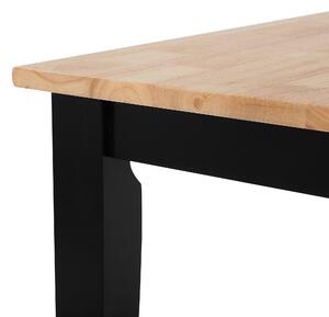 Jedálenská súprava stôl 4 stoličky čierna s hnedým 120 x 75 cm gumové drevo moderný vidiecky štýl