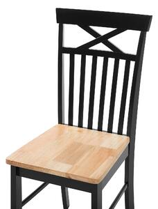 Jedálenská súprava stôl 4 stoličky čierna s hnedým 120 x 75 cm gumové drevo moderný vidiecky štýl