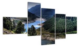 Obraz rieky medzi horami (Obraz 150x85cm)