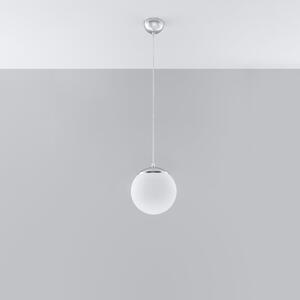 Závesné svietidlo Ugo, 1x biele sklenené tienidlo, (fi 20 cm), ch