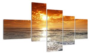 Obraz piesočného pobrežia pri západe slnka (Obraz 150x85cm)
