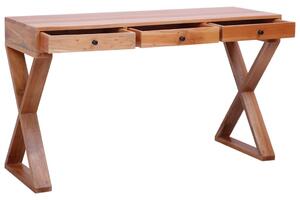Počítačový stôl prírodná farba 132x47x77 cm masívne mahagónové drevo