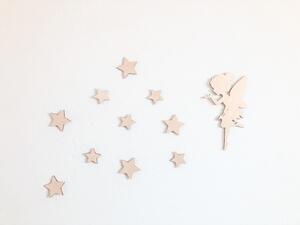 Drevená dekorácia - Víla a hviezdy