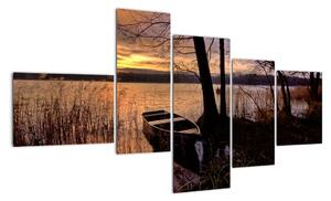Obraz lodičky na jazere (Obraz 150x85cm)