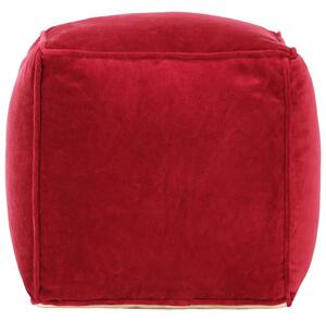Taburetka bavlnený zamat 40x40x40 cm rubínovo-červená