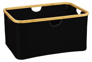 Kesper Úložný box bez veka čierny polyester bambus 54 x 26 x 37 cm