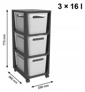 Rotho Brisen 3 x 16L antracit biely