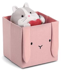 Zeller Present Úložné boxy na hračky, štvorcový tvar MUŠELÍN, ružová, 28x28x28