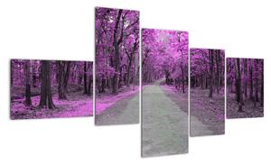Moderný obraz - fialový les (Obraz 150x85cm)
