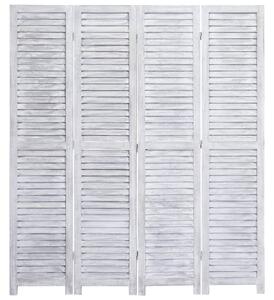 4-panelový paraván sivý 140x165 cm drevený