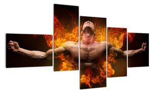 Obraz muža v ohni (Obraz 150x85cm)