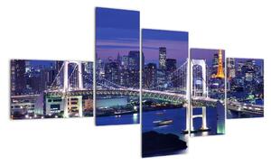 Obraz osvetleného mosta (Obraz 150x85cm)