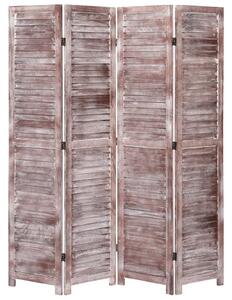 4-panelový paraván hnedý 140x165 cm drevený