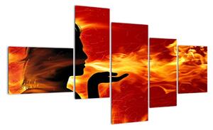 Obraz - žena v ohni (Obraz 150x85cm)