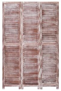 3-panelový paraván hnedý 105x165 cm drevený