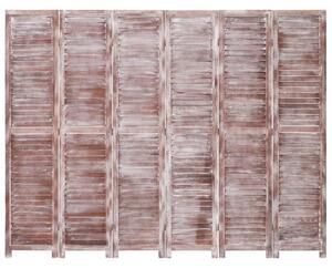 6-panelový paraván hnedý 210x165 cm drevený