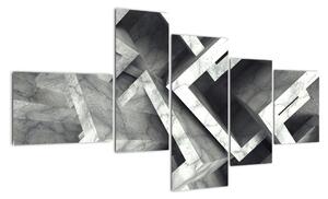 Abstraktný čiernobiely obraz (Obraz 150x85cm)