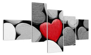 Červené srdce - obrazy na stenu (Obraz 150x85cm)