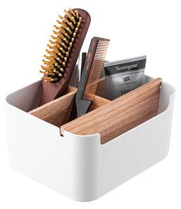 ALTOM Organizér s bambusovými prepážkami, biely OWELEK, 18x14x10