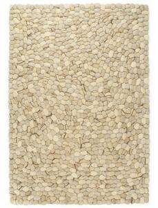 Koberec béžový / sivý / hnedý / čokoládový 160x230 cm vlnená plsť motív kameňov