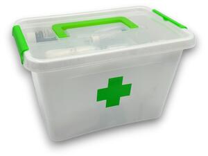 ALTOM Lekárnička, úložný box na lieky s vnoreným organizérom, 2v1, s rúčkou, antibakteriálna, 6,5 l