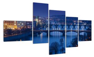 Obraz večerné Prahy (Obraz 150x85cm)