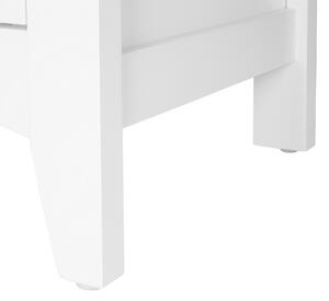 Nočný stolík biela MDF doska drevo 55 x 45 x 39 cm škandinávska moderná spálňa s 2 zásuvkami