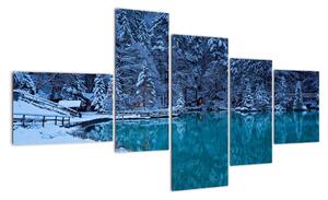 Obraz zimného jazera (Obraz 150x85cm)