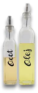 Zeller Present Súprava fliaš na olej a ocot 500ml+270ml so štítkami, Zeller