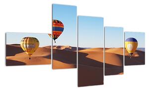 Obraz - teplovzdušné balóny v púšti (Obraz 150x85cm)