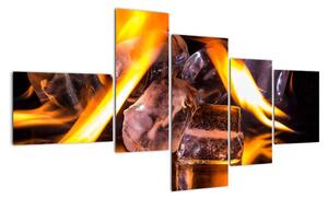 Obraz ľadových kociek v ohni (Obraz 150x85cm)
