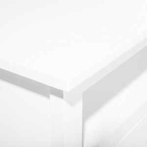Komoda biela MDF doska drevo 50 x 136 x 49 cm rustikálny elegantný moderný multifunkčný 3 zásuvky 1 oddiel obývačka
