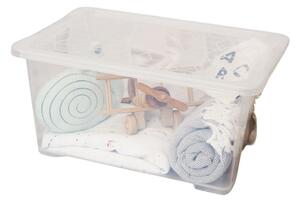Rotho Univerzálny úložný box, krabica s vekom, EVO, transparentný - 58x39x44 cm, 44 l