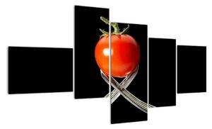 Obraz - paradajka s vidličkami (Obraz 150x85cm)