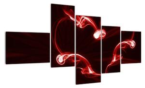 Abstraktný obraz - červené srdce (Obraz 150x85cm)