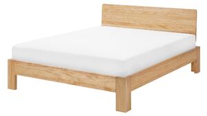 Posteľový rám svetlé borovicové drevo manželská posteľ s roštom 140x200 cm minimalistický štýl