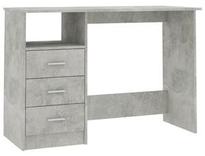 Stôl so zásuvkami betónovo-sivý 110x50x76 cm drevotrieska