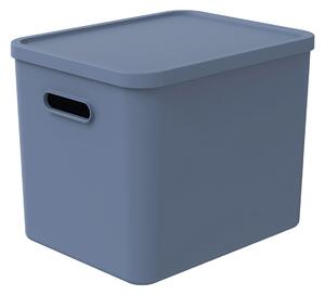 Rotho Úložný box, rovný s vekom, 27l, modrá ALBU LIGHT, 37x29x30