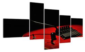 Obraz červené gitary (Obraz 150x85cm)