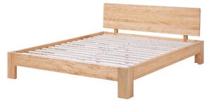 Posteľový rám svetlé borovicové drevo manželská posteľ s roštom 140x200 cm minimalistický štýl