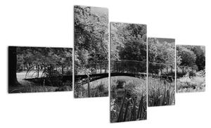 Čiernobiely most - obraz (Obraz 150x85cm)