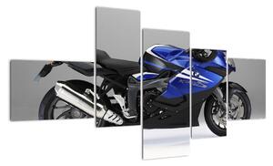 Obraz modrého motocykla (Obraz 150x85cm)