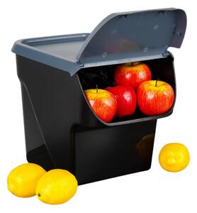 VILDE Úložný box na zemiaky a cibuľu s vetraním, VEGBOX sivý (14l - 10kg zemiakov)