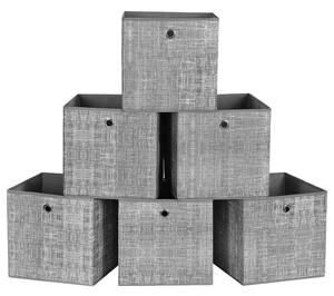 Úložné boxy FLAT 2 sivá, 6 kusov