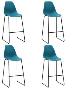 Barové stoličky 4 ks, tyrkysové, plast