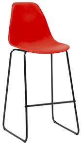 Barové stoličky 4 ks, červené, plast