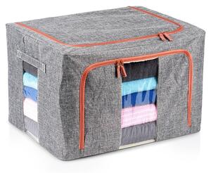 VILDE Látkový pevný box na uskladnenie textilu, sivý PILLOW 50x 40 x 33 cm (66l)