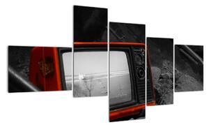 Obraz červené televízie (Obraz 150x85cm)