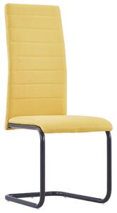 Jedálenské stoličky, perová kostra 4 ks, žlté, látka